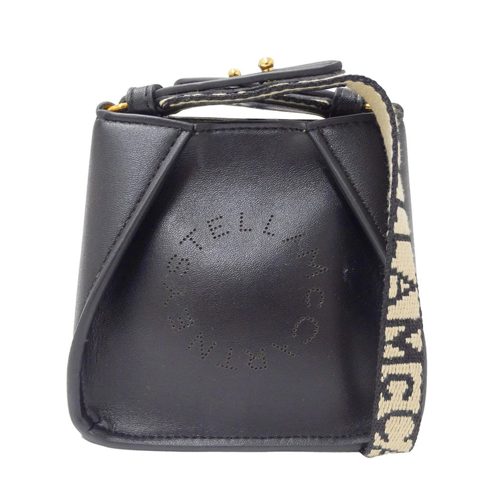 Stella McCartney handbag, women's brand shoulder bag, leather, black, micro bag.